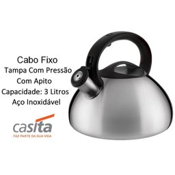 Chaleira de Inox com Apito 3 Litros Casita - 2