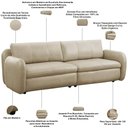 Ver imagem 5 de Sofá 3 Lugares para Sala de Estar Living Orgânico 256cm Eliot L06 Couro Bege Areia - Lyam Decor