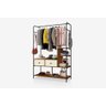 Arara Cabideiro Closet Aberto Sevilha Industrial 2 Gavetas:Preto/Canela/Off White - 2