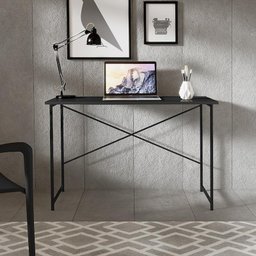 Escrivaninha Steel 90 cm Estilo Industrial com Pés em Aço Preto/Preto - 1