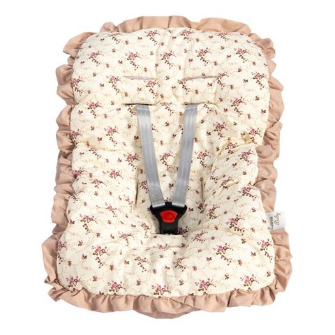Capa de Bebê Conforto Mt - Floral Ferrugem