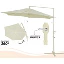 Ver imagem 5 de Ombrelone de Jardim e Piscina 3 Metros Giratorio Cobertura Bege Claro em Poliester C/ Manivela e Bas