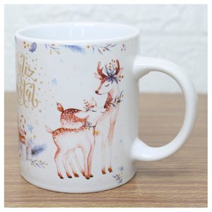 Kit 2 Canecas Natalinas Feliz Natal em Cerâmica 350ml