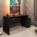 Ver imagem 4 de Mesa Gamer Compacta com 1 Gaveta para Escritório Drx-9000 Preto