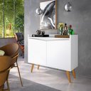Ver imagem 1 de Aparador Buffet Merlin - 2 Portas com Pés Retrô em Mdf-mdp Branco - Movelove Branco