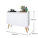 Ver imagem 6 de Aparador Buffet Merlin - 2 Portas com Pés Retrô em Mdf-mdp Branco - Movelove Branco
