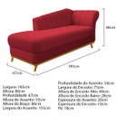 Ver imagem 2 de Kit Diva Recamier Vanessa 185cm Lado Esquerdo e 01 Poltrona Laura Suede Doce Sonho Móveis Vermelho