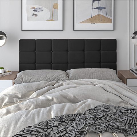 PAINEL CAMA BOX SUSPENSA ALINE PRETO 1.40