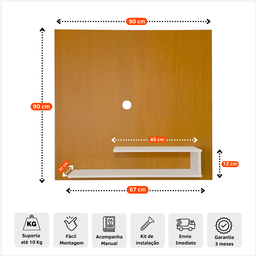 Painel de Tv até 32 Polegadas Moderno com Prateleiras Off White Porta Objetos Sala Estar Quarto Home - 3