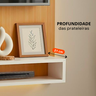 Painel de Tv até 32 Polegadas Moderno com Prateleiras Off White Porta Objetos Sala Estar Quarto Home - 6