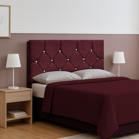 Cabeceira Casal 1.60 Queen Maju Luxo Suede:Bordo