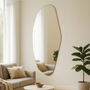 Ver imagem 1 de Espelho Orgânico Brisa 110x50cm Polido com Suporte – Design Moderno Banheiro, Quarto, Sala e Lavabo