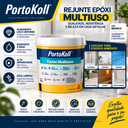 Ver imagem 2 de Kit 8 Rejunte Multiuso Epóxi Branco Porto Koll 1kg
