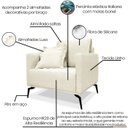 Ver imagem 3 de Poltrona Sala de Estar Liv 1 Lugar Pes Aço Linho Natural Ezz