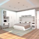 Ver imagem 1 de Quarto Home Office Alpes 11 Portas 7 Gavetas MDP 165cm Branco Luciane Móvei