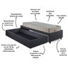 Base Box Cama Solteiro Sapateira Linho Cinza e Colchão Airtech Ortobom 88x188 - 9
