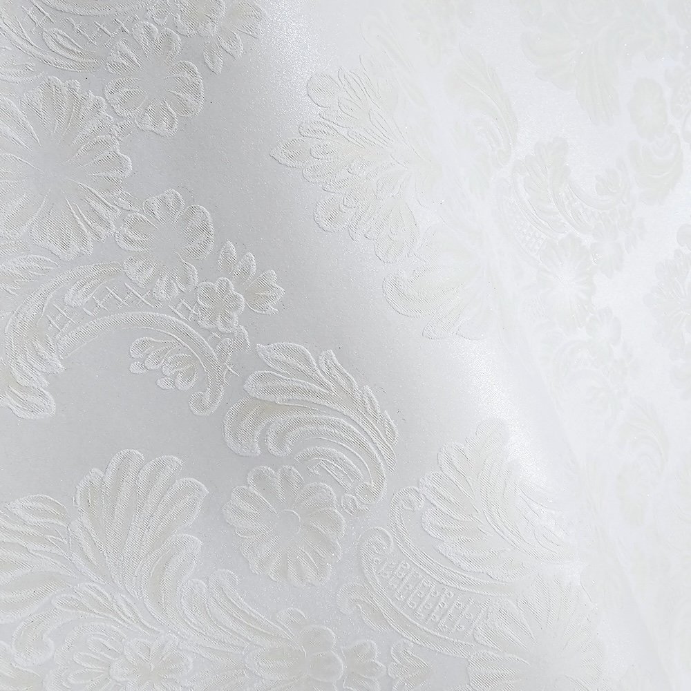 Papel de Parede Arabesco Coleção Grace 3 Branco/bege com Brilho Texturizado - 2