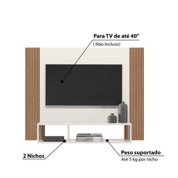 Painel Demadero P/tv de até 40 - Off White/natural - 3