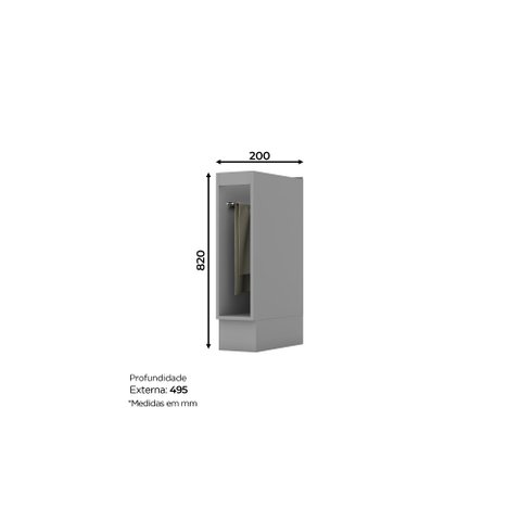 Balcão 20CM Henn Americana C362-131 Cinza SE