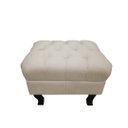 Ver imagem 3 de Kit Poltrona Decorativa Julia + Puff Luis Xv Couro Bege Pés Madeira Ms Decor