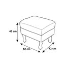 Ver imagem 4 de Kit Poltrona Decorativa Julia + Puff Luis Xv Couro Bege Pés Madeira Ms Decor