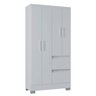 Guarda Roupa Solteiro 4 Portas 2 gavetas BrancoMDP Nápoles Poquema Móveis - 7