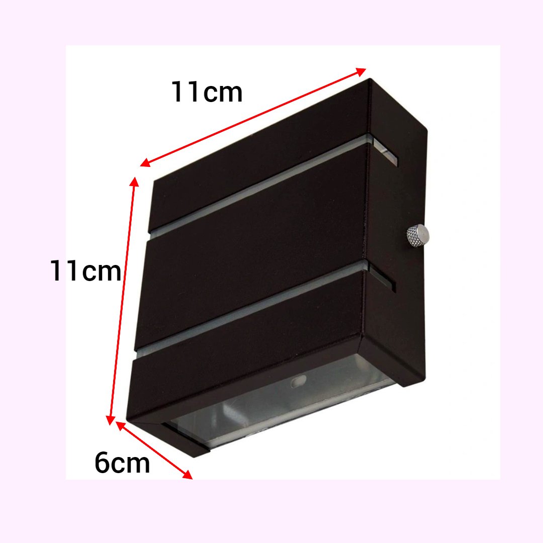 Arandela Slim 2 frisos e 2 fachos - Interna e Externa - Preto - 3