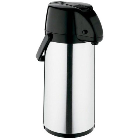 Garrafa Térmica Exclusiva 1,9 Litros Inox e Preto Soprano