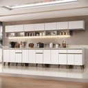 Ver imagem 1 de Cozinha Completa Miller 18 Portas 4 Gavetas 375cm Branco Móveis Carraro