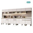 Ver imagem 3 de Cozinha Completa Miller 18 Portas 4 Gavetas 375cm Branco Móveis Carraro