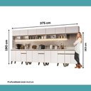Ver mais imagens de Cozinha Completa Miller 18 Portas 4 Gavetas 375cm Branco Móveis Carraro