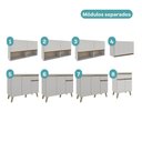 Ver imagem 2 de Cozinha Completa Miller 18 Portas 4 Gavetas 375cm Branco Móveis Carraro