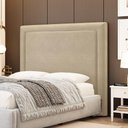 Ver imagem 2 de Cabeceira Cama Box Queen Size Alba 160cm com Frame Veludo Bege - Desk Design