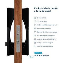 Fechadura Digital de Embutir Samba Esf-de6100i Preta Elsys - 5