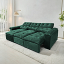 Ver imagem 1 de Sofá Retrátil e Reclinável 2,75m em Tecido Veludo C/ Pillow Nos Braços - Montagem Inclusa:verde