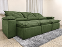 Ver mais imagens de Sofá Retrátil e Reclinável 2,75m em Tecido Veludo c/ Pillow Nos Braços - Montagem Inclusa:Verde