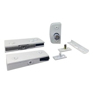 Kit 01 Instalação Porta de Vidro Pivotante V/a - Branco - Aluminio