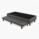 Ver imagem 1 de Base Box Solteiro com Cama Auxiliar Conjugada - Corino Cinza