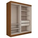Ver imagem 5 de Guarda-roupa Casal Real 2 Portas 2 Gavetas com Espelho 100% Mdf Flex Cinamomo/off White - Panorama M
