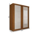Ver imagem 4 de Guarda-roupa Casal Real 2 Portas 2 Gavetas com Espelho 100% Mdf Flex Cinamomo/off White - Panorama M