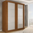 Ver imagem 1 de Guarda-roupa Casal Real 2 Portas 2 Gavetas com Espelho 100% Mdf Flex Cinamomo/off White - Panorama M