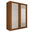 Ver imagem 3 de Guarda-roupa Casal Real 2 Portas 2 Gavetas com Espelho 100% Mdf Flex Cinamomo/off White - Panorama M