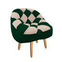 Ver imagem 2 de Poltrona Paloma Escritório Sala Pé Palito Suede Verde e Suede Bege - Dominic Decor