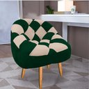 Ver imagem 1 de Poltrona Paloma Escritório Sala Pé Palito Suede Verde e Suede Bege - Dominic Decor