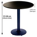 Ver imagem 2 de Mesa Bistrô Ferro Preto 111,50 Cm (alt) Disco Redondo Tampo Mdp Redondo 70 Cm (larg) X 2,50 Cm (alt