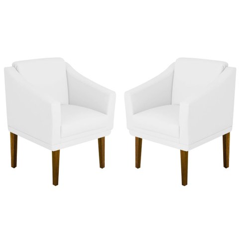 Kit 2 Poltronas Anubis Decorativa Sala Recepção Branco