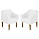 Ver imagem 4 de Kit 2 Poltronas Anubis Decorativa Sala Recepção Branco