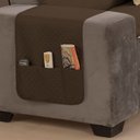 Ver imagem 3 de Capa Protetora de Sofá King 2 Lugares Impermeável Dupla Face:cáqui e Marrom