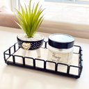 Ver imagem 2 de Bandeja Para Servir Retangular 5x13x21cm MDF e Metal