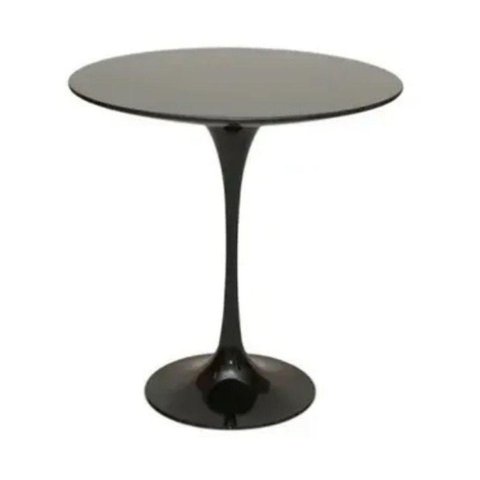 Mesa Lateral Tulipa Saarinen Redonda 51 Cm Laqueada Cor Preto